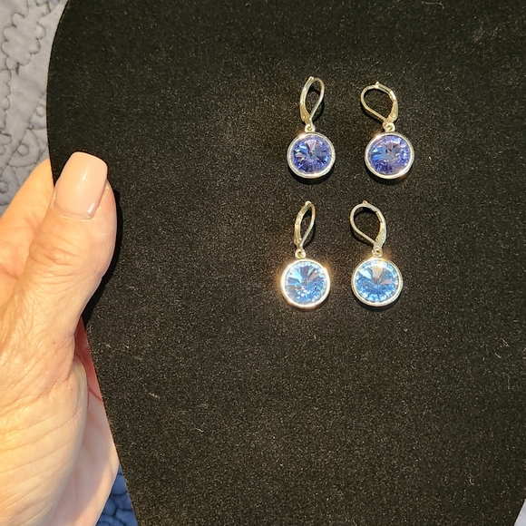 Blue Wire Drop Earrings - Picture 3 of 3